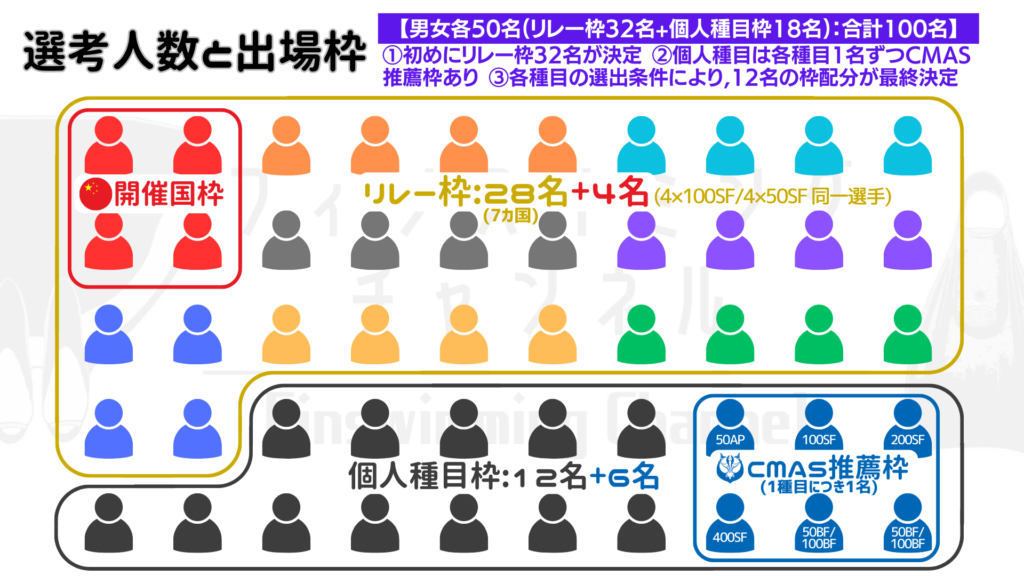 【TWG選考解説】選考人数と出場枠（フィンスイミングチャンネル）