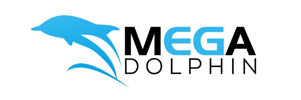 MEGA DOLPHIN-ロゴ（フィンスイミングチャンネル）Fin-D Inc