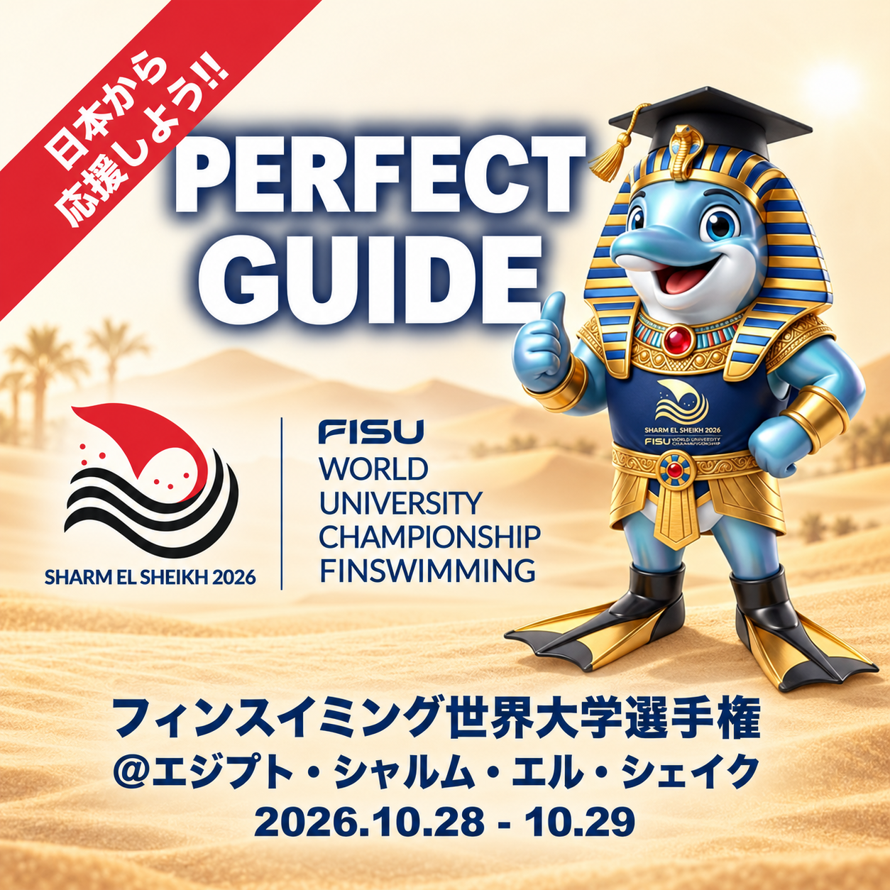 【パーフェクト観戦・応援ガイド!!】2026 FISUフィンスイミング世界大学選手権 エジプト・シャルム・エル・シェイク大会
